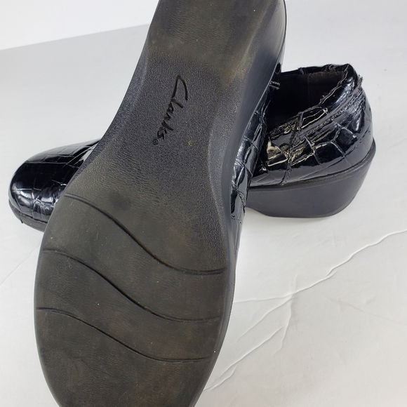 Clarks May Marigold,Black,Faux Alligator, Slip on,Mule,Loafer,Clog - Picture 7 of 11